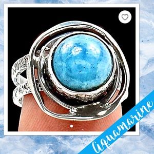 Aquamarine Sterling Silver Ring, Size 6 NWOT (Light Blue)